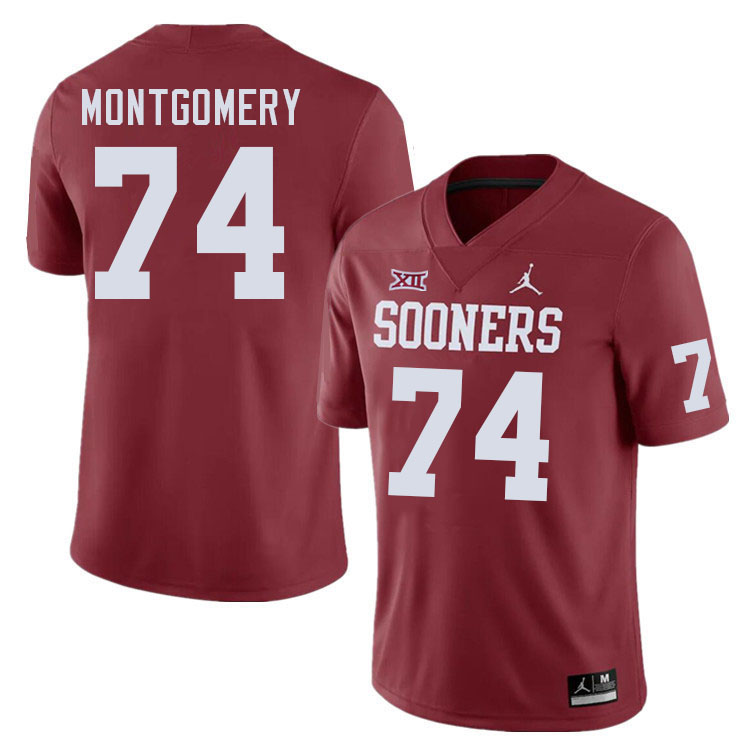 Oklahoma Sooners #74 Cullen Montgomery College Football Jerseys Stitched-Crimson